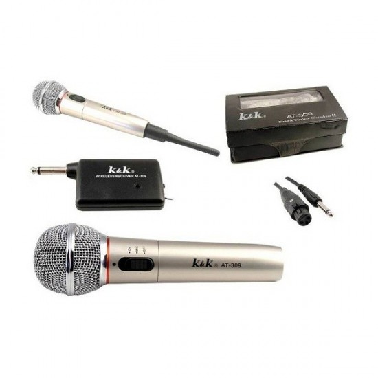 K K 2 in 1 wired and wireless microphone AT 309